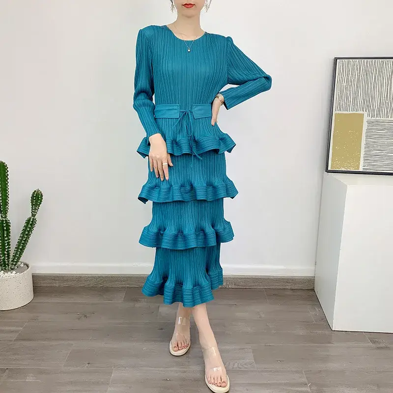 Gold Pleated Gown Women's Clothing Manufacturers by Pleats Clothing 5