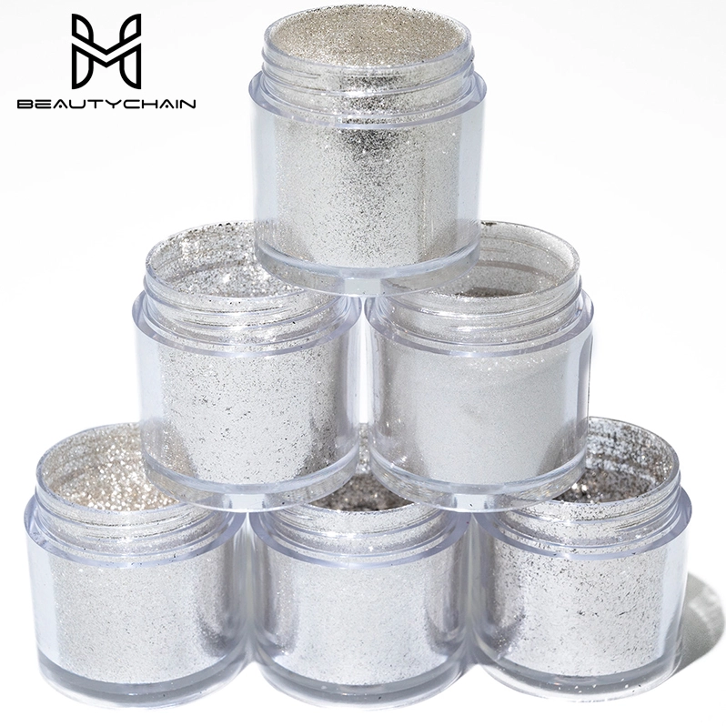 Factory Wholesale Bulk Cosmetic Grade Silver Colors Pigment Shimmer Mica Lip Powder Pigment Silver Coating Glass 1