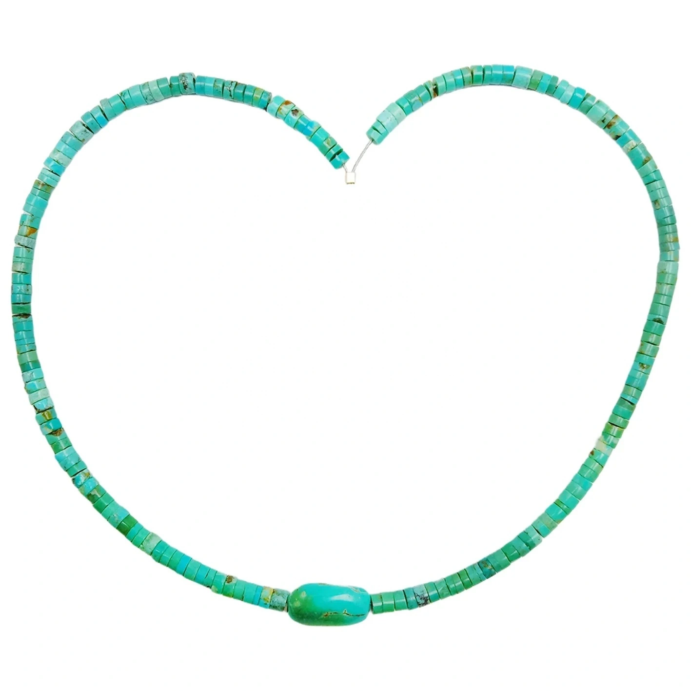 Haixi Shaped Natural Stablish Turquoise 16-inch Necklace Suitable For Men And Women,Turquoise Jewelry,Fashionable Temperament 1