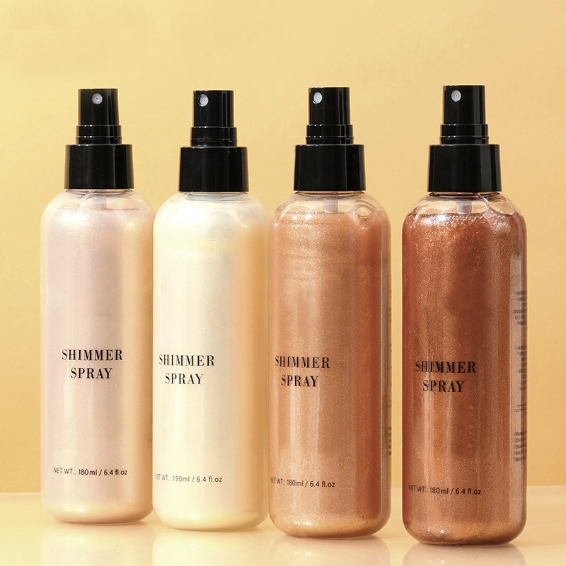 Mlm Custom Makeup Shimmer 180ml Dark Skin Glow Up Highlighter Bronzed Body Liquid Contouring Highlight Spray Setting Spray 1
