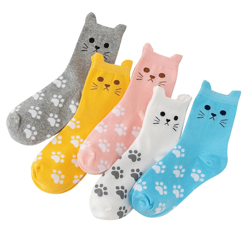 Calcetines de punto de longitud completa con estampado de caw lindo - Transpirable & Sostenible para el verano 1