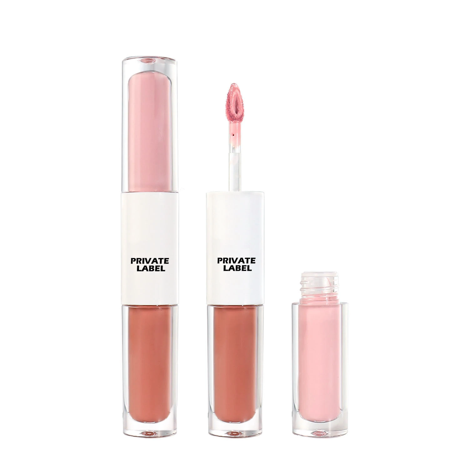Mlm Custom Makeup Pop Color Long-lasting Moisturizing Double Head Lipgloss Vegan Tasty Flavored Plumping Glossy Matte Lip Gloss 1
