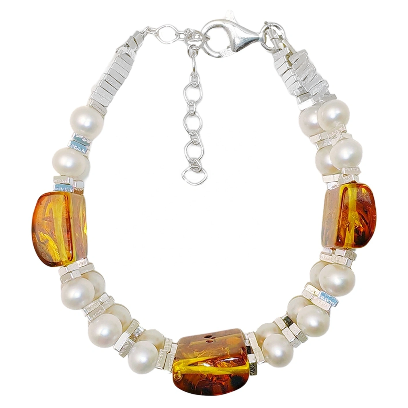 Hot Selling Pearl With S925 Silver Bracelet Gift Preferred Amber With Pearl Jewelry 1
