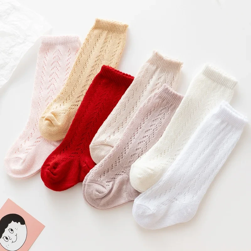 Baby Breathe Cotton Mesh Knee High Socks for Summer 1