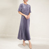 2024 Summer New Miyake Women's Dress Factory Short Sleeve Round Neck Casual Dress Loose Women Elegant Pleated Dress  Manufacturer 3