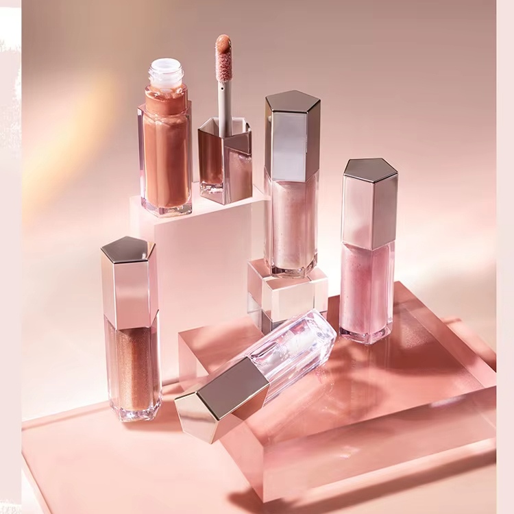 Mlm Custom Makeup Hot Selling Pentagonal Waterproof Lip Gloss Brillo De Labios Mirror Glow Shimmer Lipgloss Liquid Lipstick 1