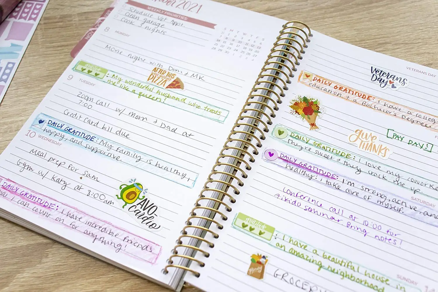 Spiral Calendar Notebook with Stickers Bookmarks-1 5