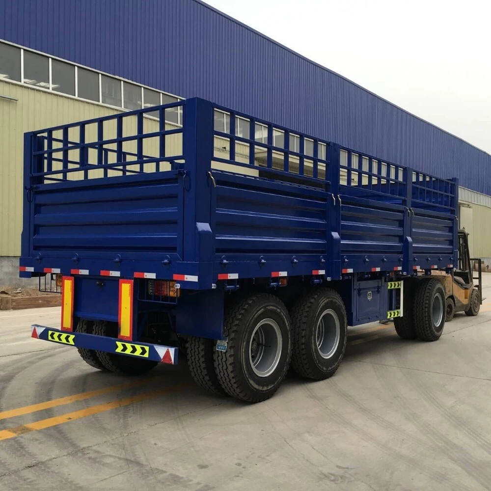 New Customized Factory Directable Delivery 3/4 Axles 50t 60t Mechanical Suspension Fence Cargo Traile 1