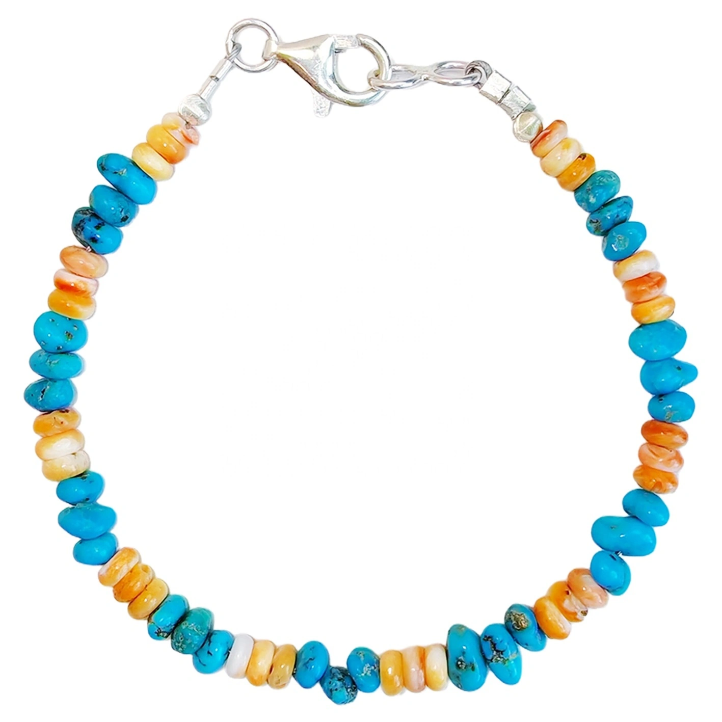 Hot Selling Natural Orange Scallop Sleeping Beauty Mine Sterling Treatment Turquoise S925 Silver Bracelet Ladies Mother And 1