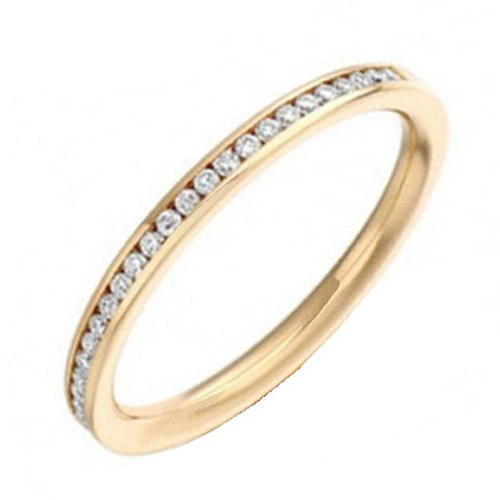 Alianças de casamento femininas em ouro inteligente 2025, ouro branco/amarelo/rosa 9K-18K, pedra de diamante redonda 1