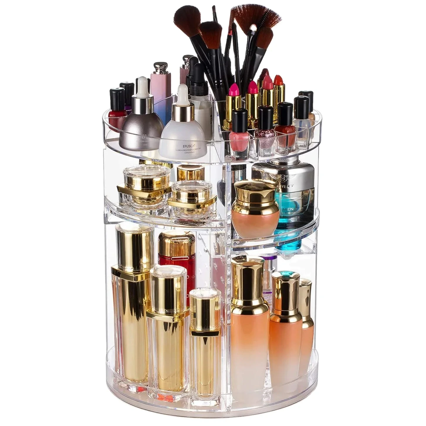 Makeup Organizer Acrylic Box 360 Degree Rotating Stand 1