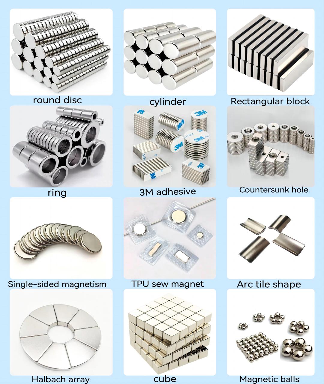 Custom Ndfeb Nickel Magnetic Material Earth Rare Magnets Block Round Ring Disc Countersunk Super Strong N42 N52 Neodymium Magnet 5