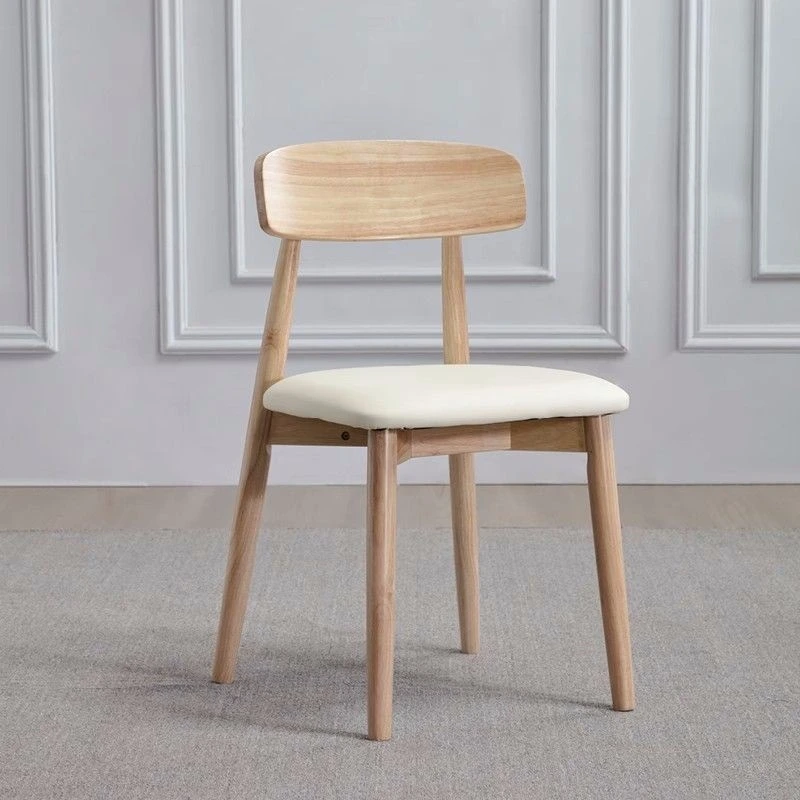 Silla de comedor de restaurante de lujo, ligera, de madera maciza, muebles para el hogar de diseño moderno nórdico 1