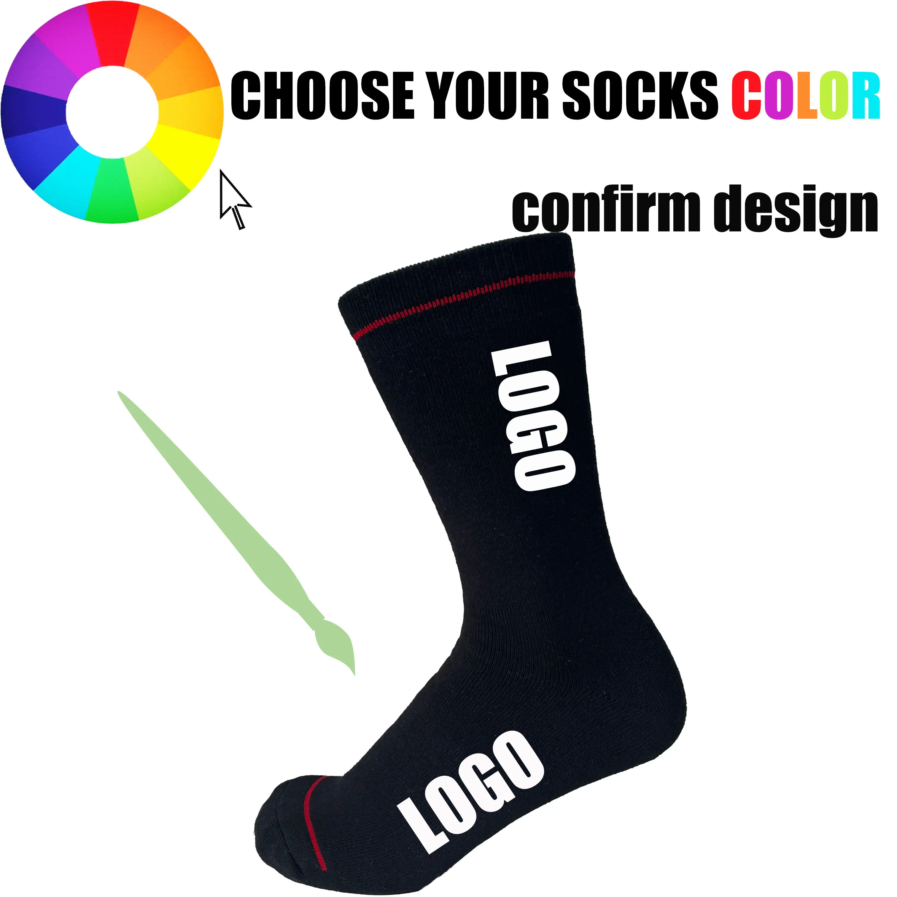 Men's Athletic Crew Socks Custom Made Size by Huayang 4