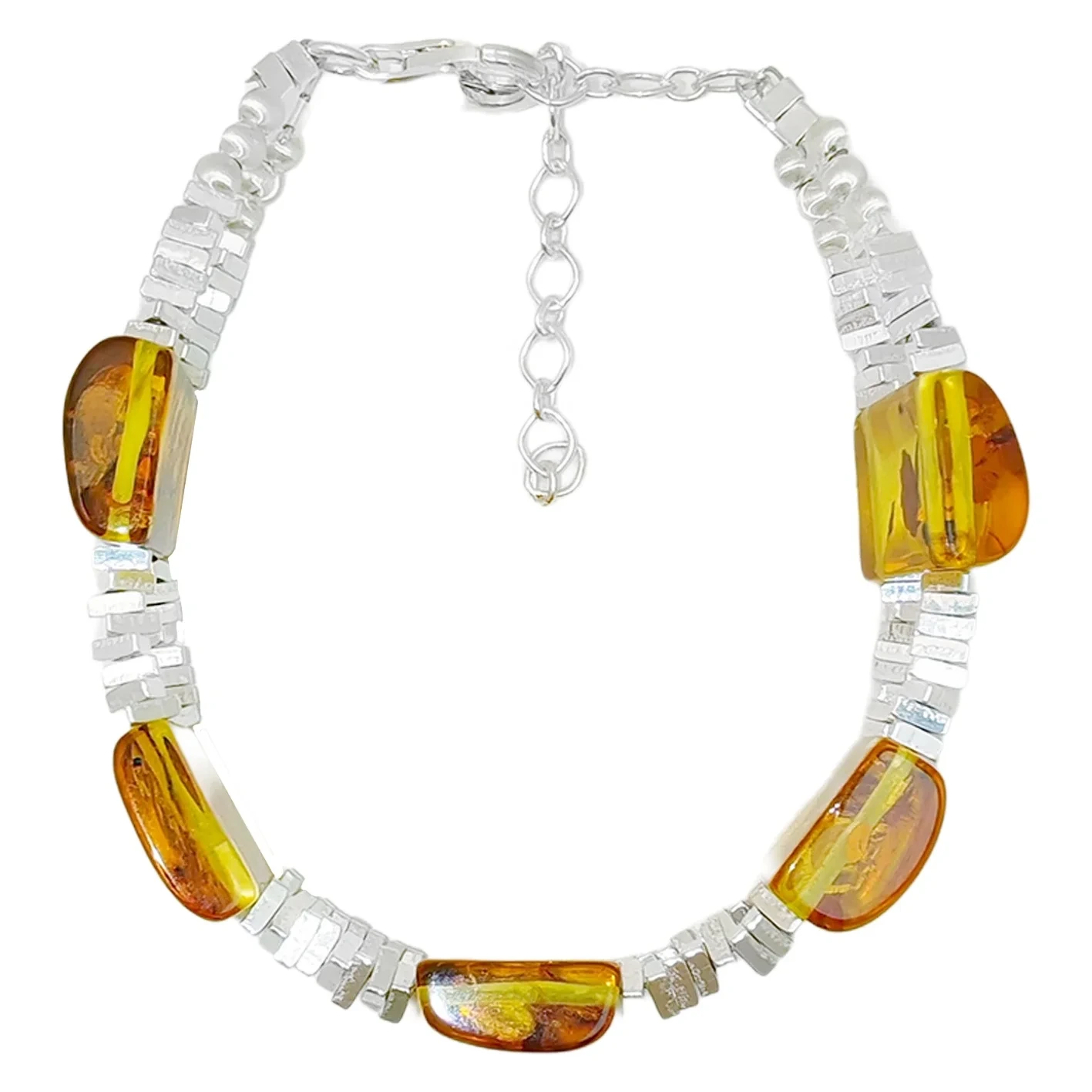 Natural Pearls And Precious Natural Amber Beads S925 Silver Fashion Bracelet 1