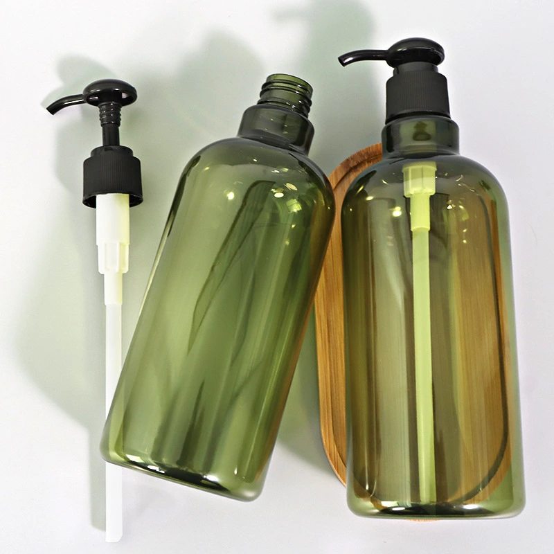 Көп максаттуу насостук чачкыч Green 500ml 100ml 300ml Big Size Пет 24 тиш пластикалык косметикалык бөтөлкө мейманкана үчүн арзан шампунь бөтөлкөсү 1