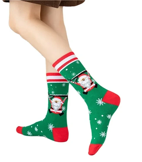 Santa Christmas Cotton Socks Men Women Unisex Knitted Dress Comfortable 1
