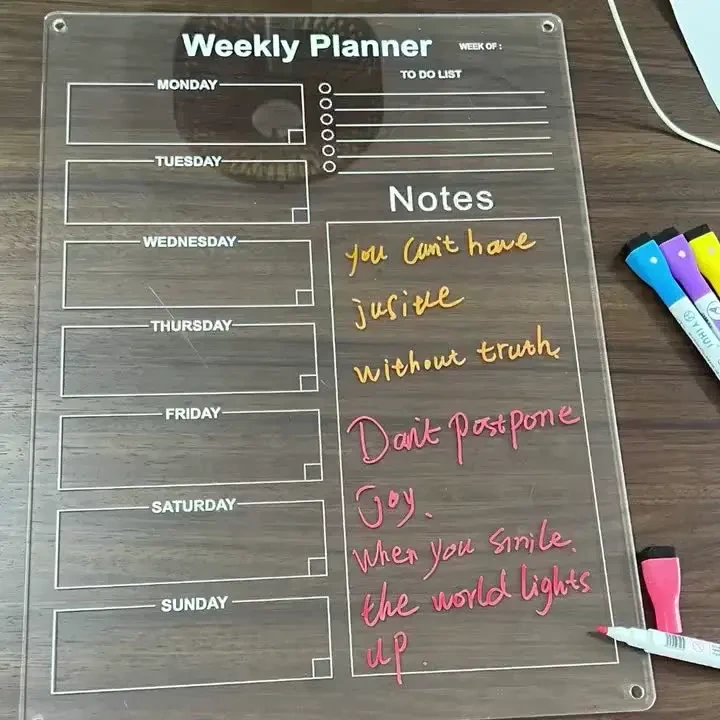 Magnetic Acrylic board Clear acrylic calendar weekly planner acrylic calendar for fridge 1