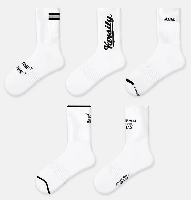 Custom Logo Cotton Sports Crew Socks for Men 1