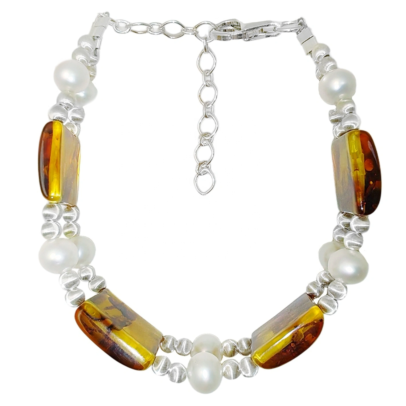 Natural Exquisite Pearl Gemstone Amber Bracelet Fashion Women's Jewelry Versatile Suitable For Many Occasions 1
