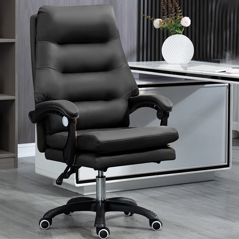 Kursi Kantor Balap Putih Mewah Bos Nyaman Kursi Putar Berbaring Kursi Kantor Ergonomis Kulit Eksekutif 1