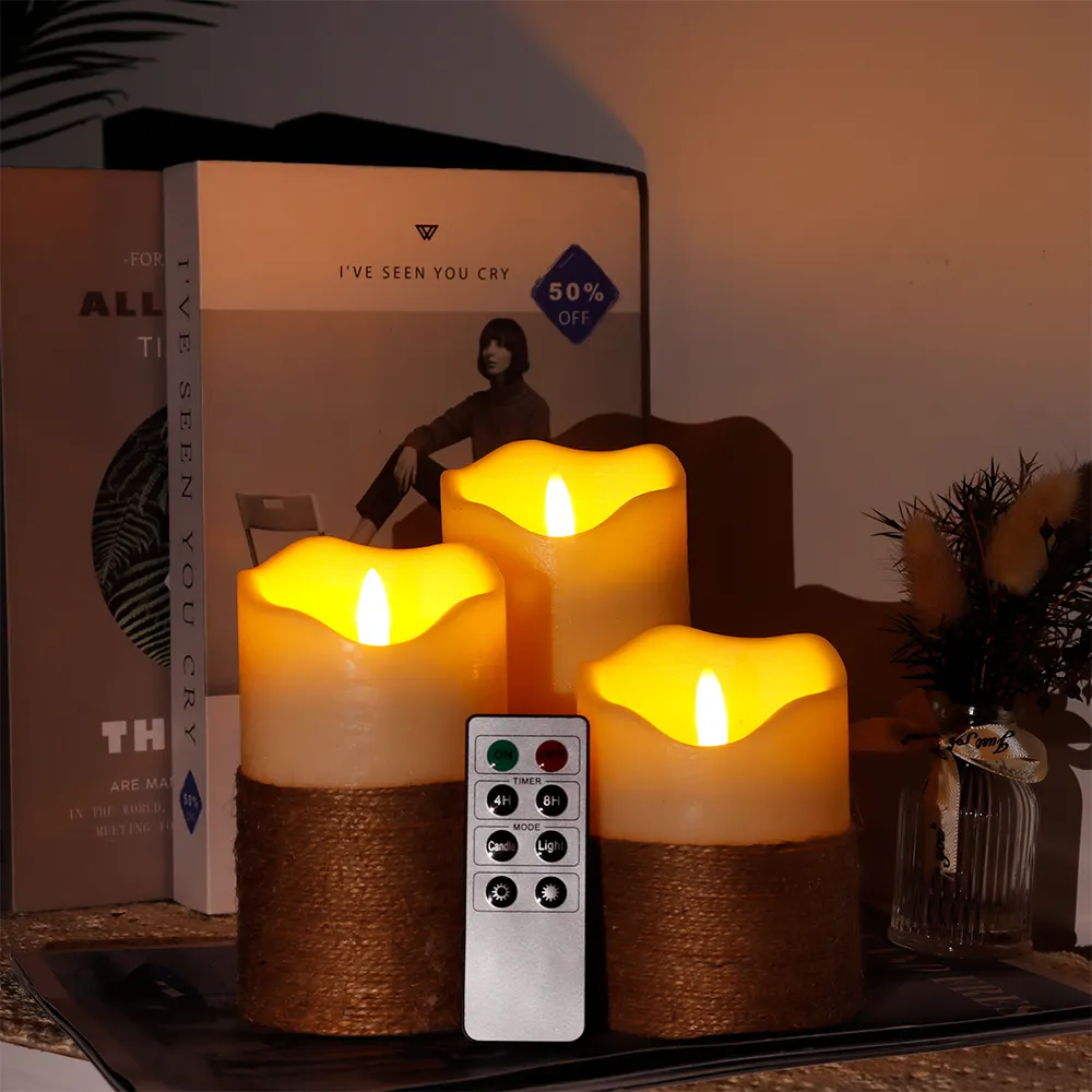Realistic Flameless Candles PILLAR Wholesale - NEW IMAGE 3