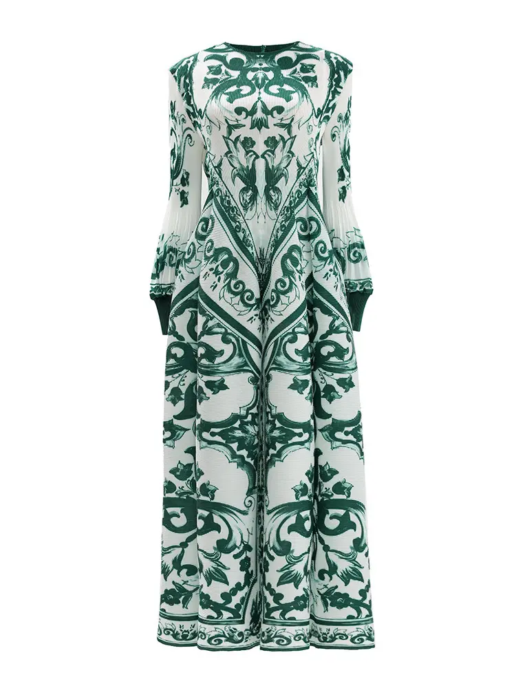 Green Pleated Gown One Size & Customized by Pleats Clothing 6