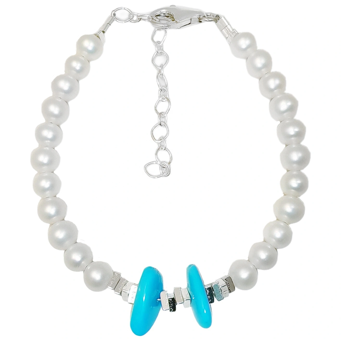 Natural Turquoise Premium Women's Bracelet Bracelet With Delicate S925 Silver And Natural Pearls For Beautiful Jewelry 1