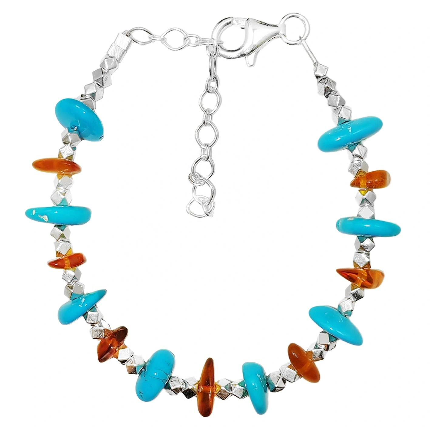 Bán Chạy Đẹp Tự Nhiên Sterling Điều Trị Ngọc Lam Cao Cấp Hổ Phách Vòng Tay Bạc Quà Tặng 1