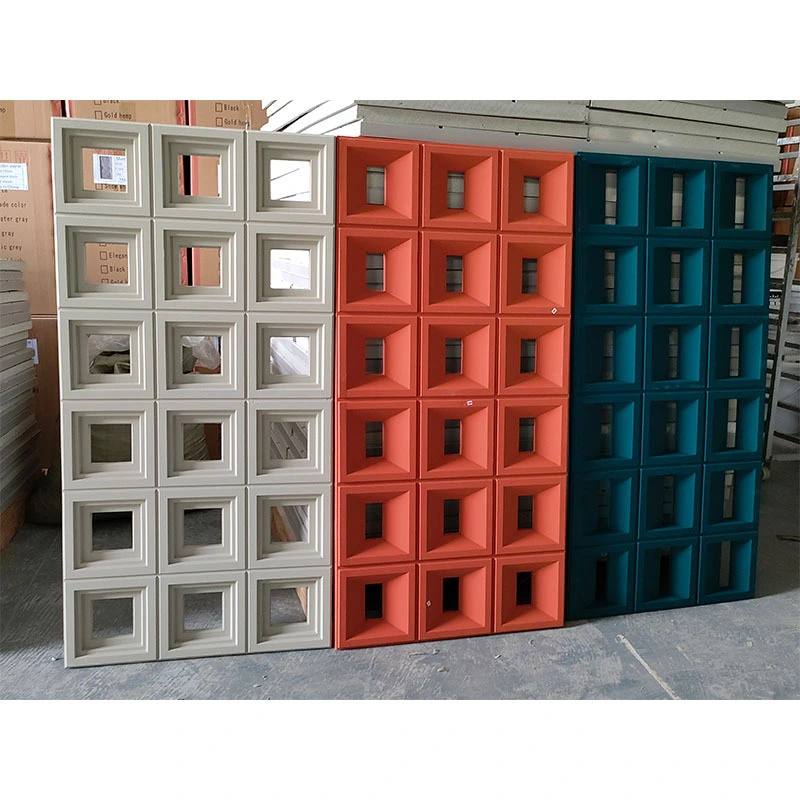 New Arrival Wall Cladding Foam Faux Pu Hollow Block Wall Waterproof 9 Block Wall Panel Geometry Component For Indoor Decoration 1