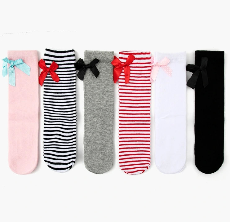 Baby Knee High Bow Cotton Dress Socks 1
