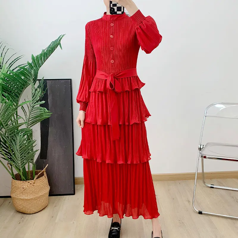Silk Pleated Gown Pleated Dress by Pleats Clothing 4