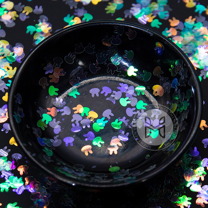 Mlm Custom Makeup High Quality Polyester Rabbit Shape Glitters For Nails Matte Finish Fine Flash Powder Eyeshadow Wholesale 1