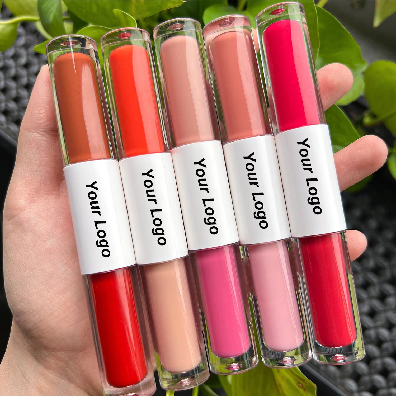 Mlm Custom Makeup Korean Cosmetics Double Head Colorful Lipgloss Long-lasting Tasty Flavored Plumping Matte Shiny Lip Gloss 1