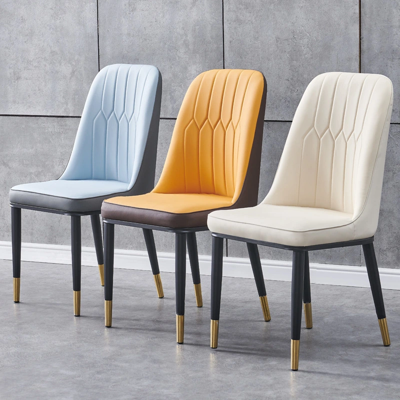 Sedie da pranzo nordiche del Marocco Sedie da soggiorno moderne in metallo di lusso leggero Sgabello da toeletta Mobili per la casa in spugna alta elastica 1