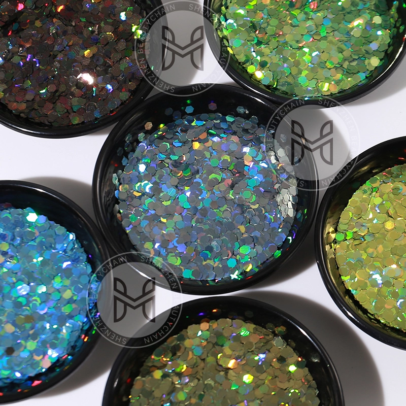 Factory Oem Eco-friendly Wholesale Holographic Hexagon Bio-glitter Craft Tumbler Sparkles Mixed Chunky Biodegradable Glitter 1
