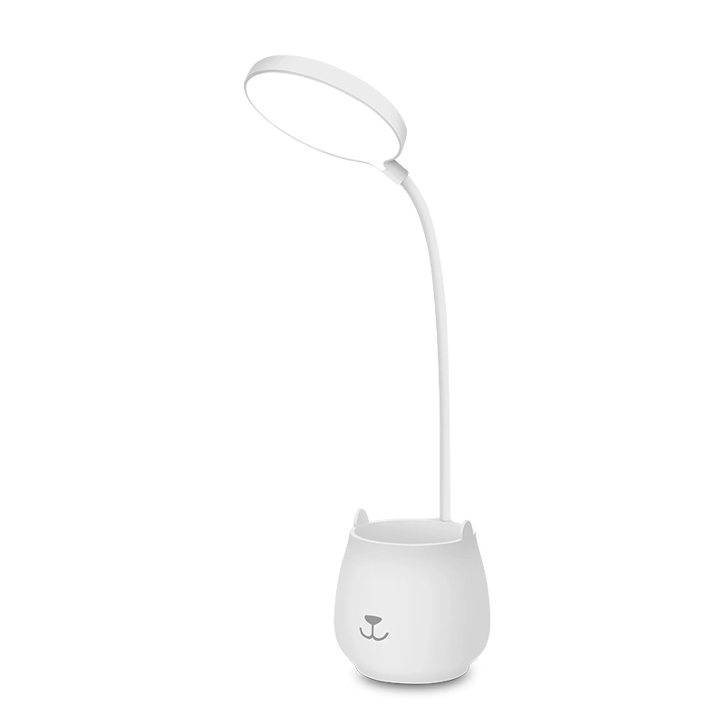 Flexible Led Desk Lamp With Brush Pot And Mobile Phone Holder Usb Rechargeable Night Light Kids Table Lamp For Reading 1