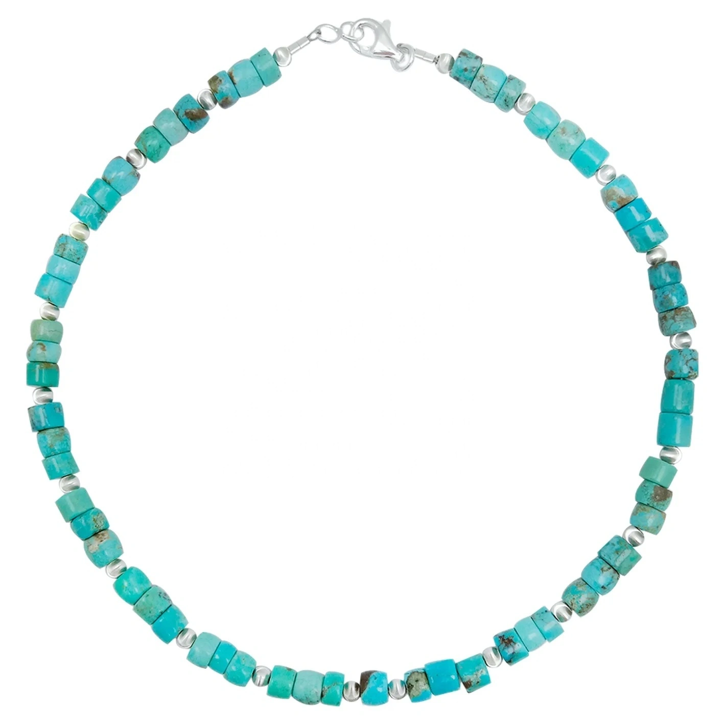 Lifaha tsa Moqomo tsa Turquoise tse Tlatsitsoeng ka Tlhaho S925 Sefaha sa Silver Necklace Exquisite Jewelry Accessories Women Fashion 1
