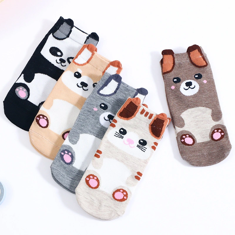 Summer Ankle Cotton Socks Cat Panda Dog Ladies One Size 1