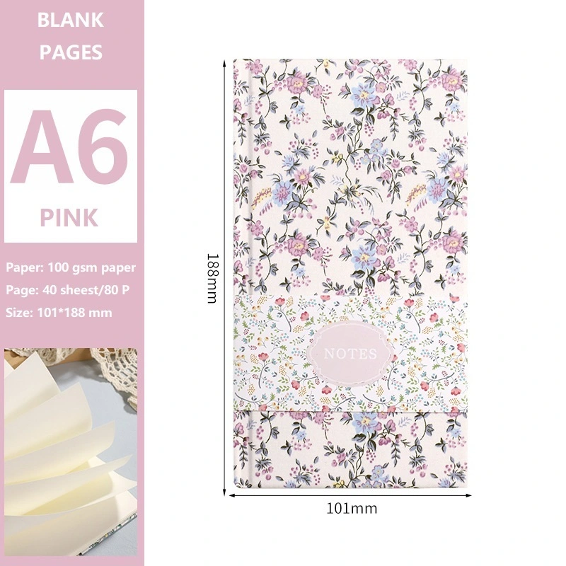 Eco-Friendly Floral Fabric A6 Hardcover Notebook-1 5