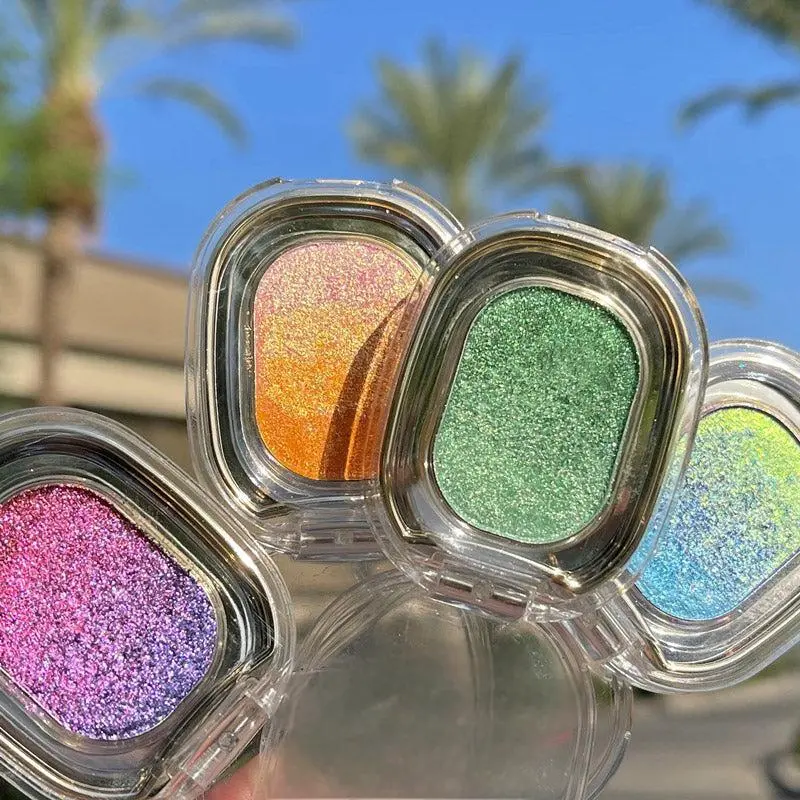 Mlm Custom Makeup Private Label Eye Shadow Long-lasting Single Makeup Cosmetics Chameleon Chrome Shimmer Eyeshadow 1