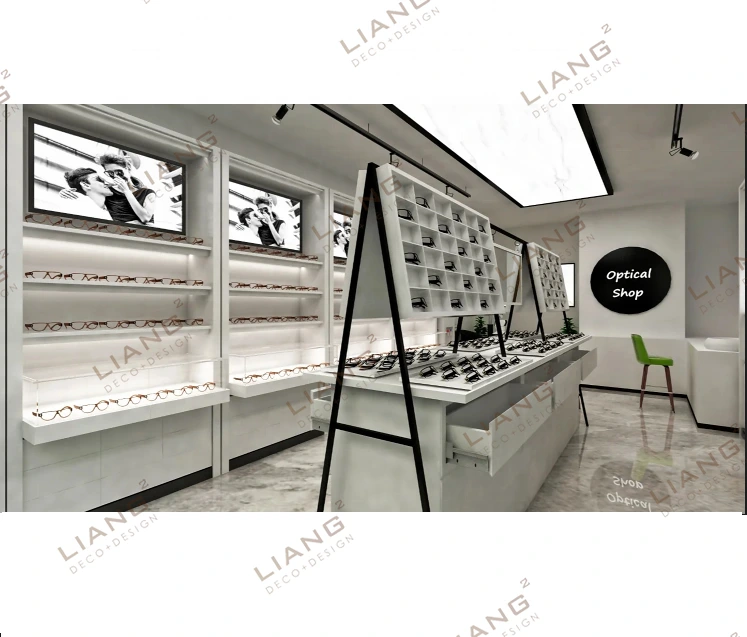 Muebles de exhibición para tiendas de óptica, expositores de gafas, diseño de tiendas de óptica, expositores 1