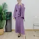 Long Sleeve Pleated High Neck Gown Accept Customized Color - - Pleats Clothing 2