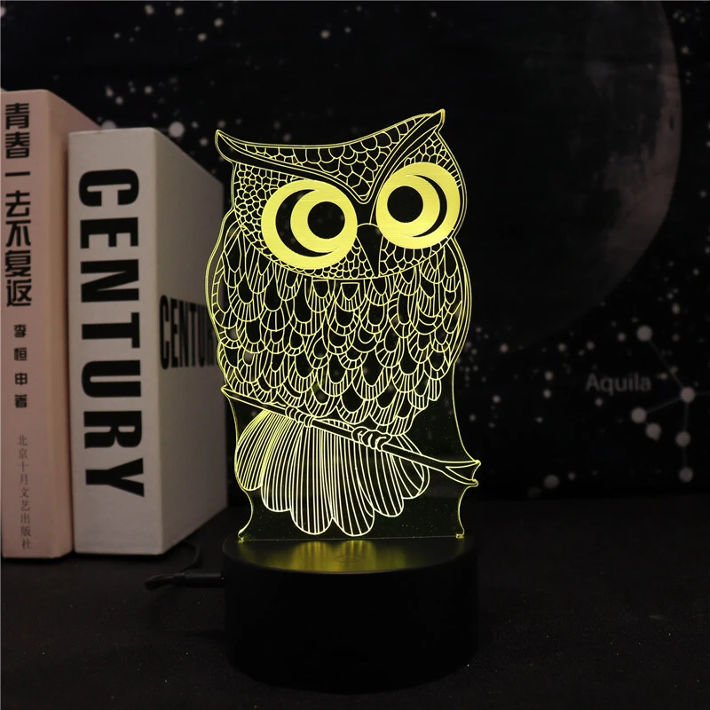 Wholesale Light Acrylic Night Led Base Night Lamp 3 Colors 3d Acrylic Illusion Lamp With Usb Cable For Decoration 1