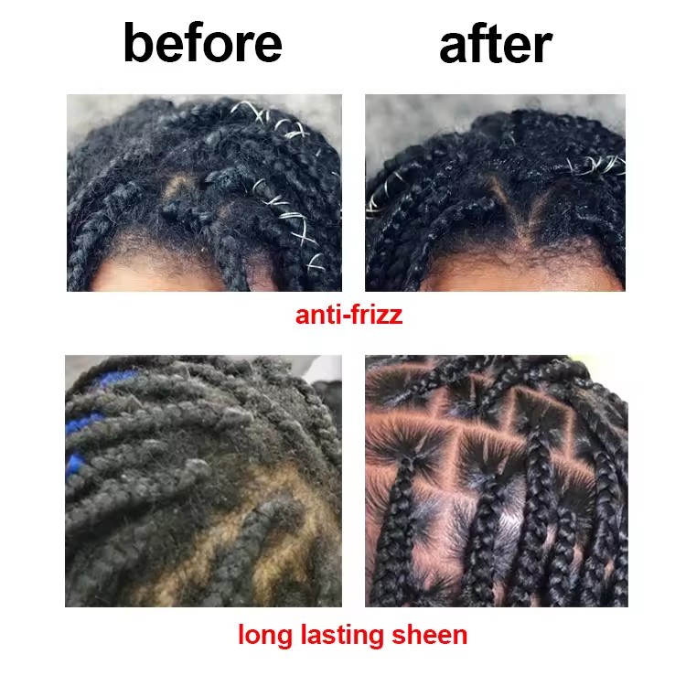 Creme modelador de cabelo com trança anti-frizz personalizado de fixação extra - ingredientes veganos orgânicos 6