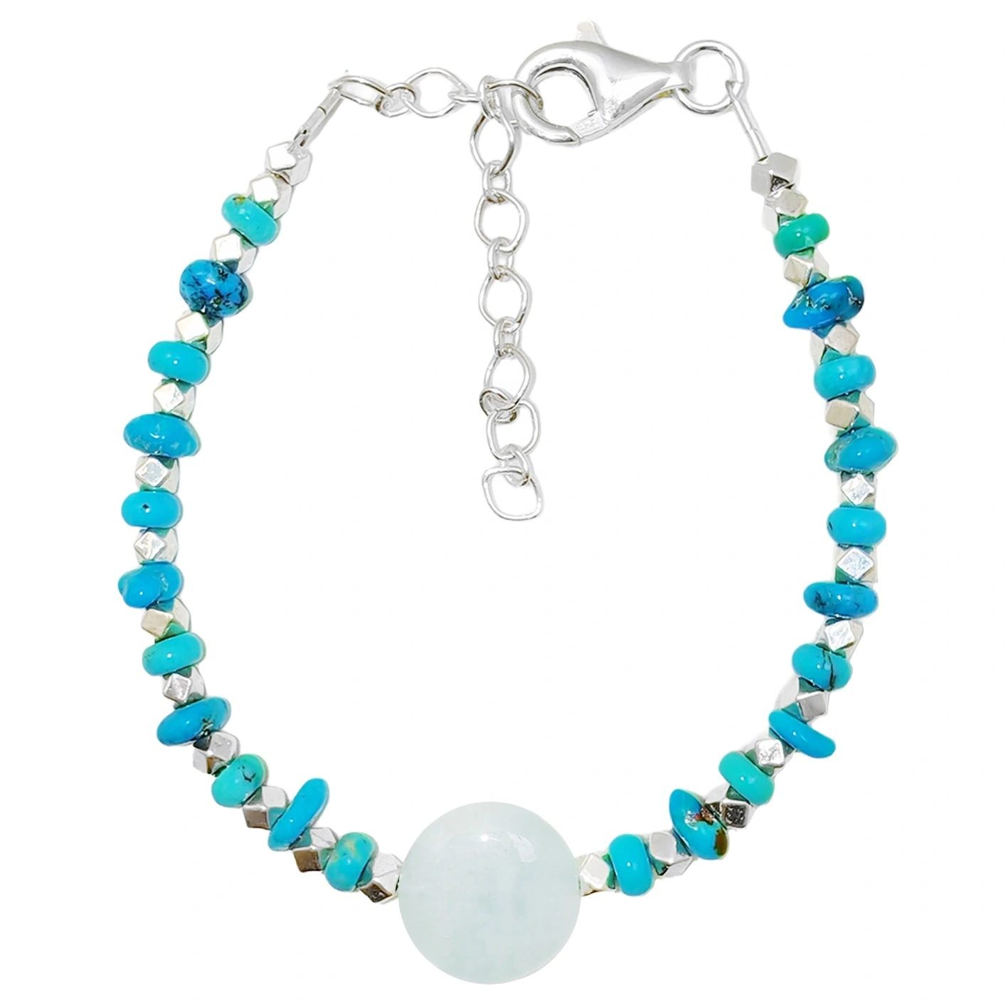 Natural Sterling Treatment Turquoise Conformal Designer Crafts Jewelry S925 Silver Custom Bracelet 1
