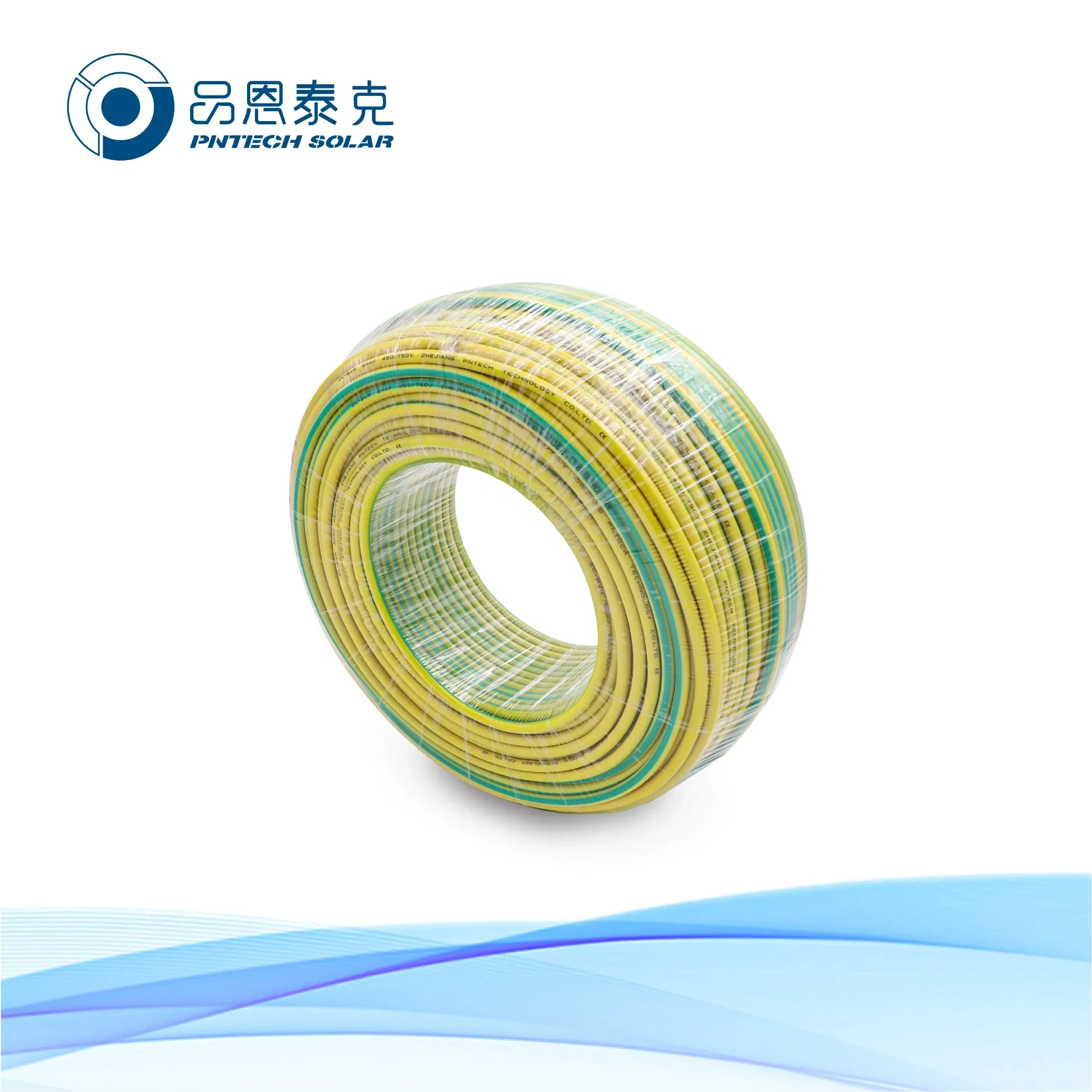 Heat Resistant Oxygen-Free Copper Conductor CE-10mm2 Yellow Green Grounding Wire - PV Solar Cable and Oxygen-Free Copper 1