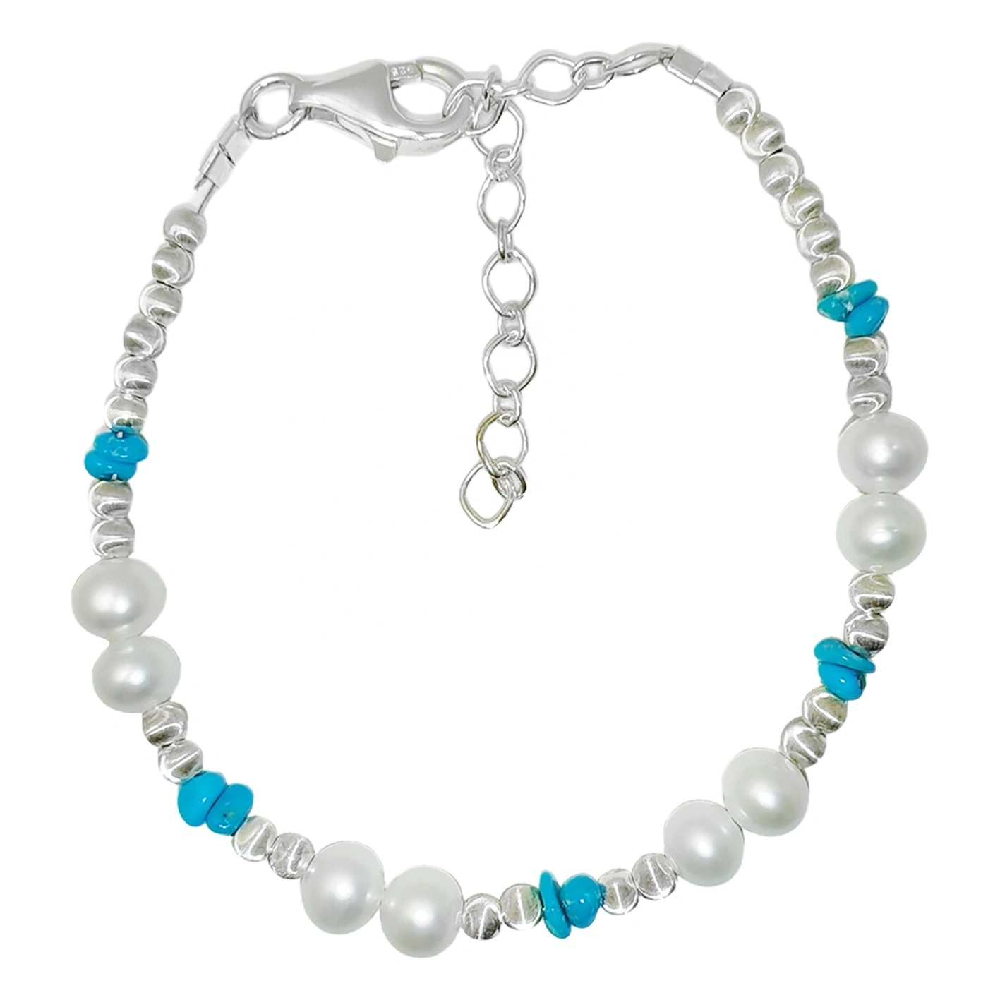 Natural Pearl Turquoise Premium Women's Bracelet Bracelet With Delicate S925 Silver And Natural Gemstones For Beautiful Jewelry 1