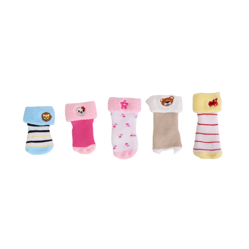 Chaussettes antidérapantes en coton pour bébé, côtelées et à volants 1