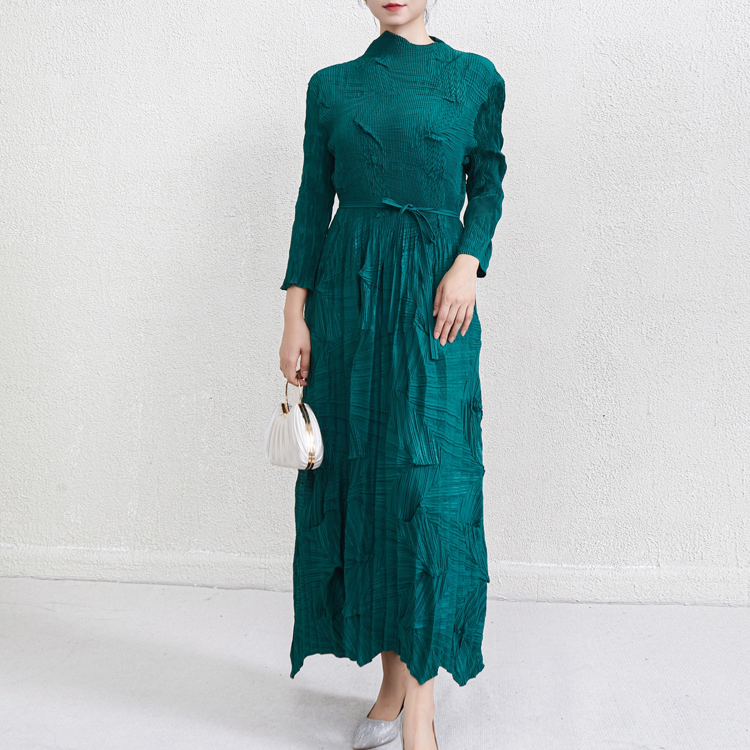 Faltenbekleidungshersteller 2025 Neue Designfabrik Großhandel Kleid Plissee Handwerk Freizeitkleider Frauen Hochwertige Großhandel Plisseekleider 1